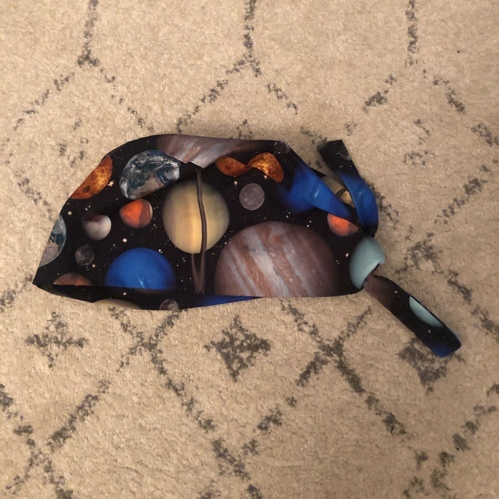 Planet print surgical cap